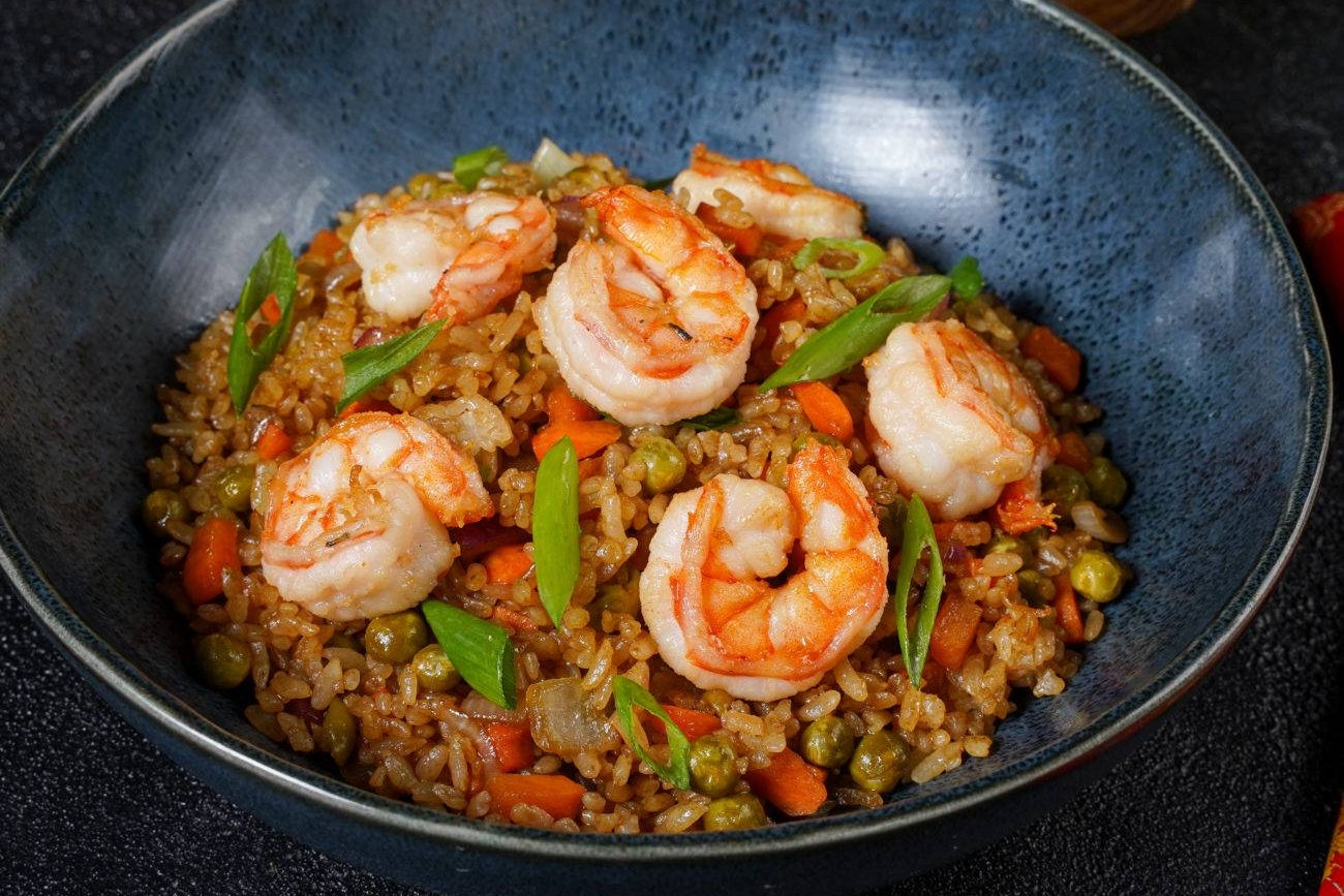 Тяхан с креветками