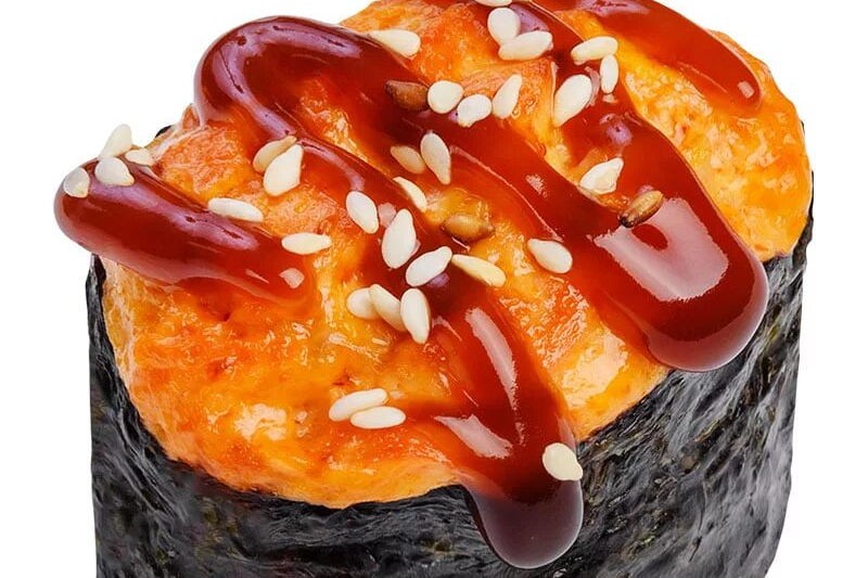 Запечённый гункан спайси креветка