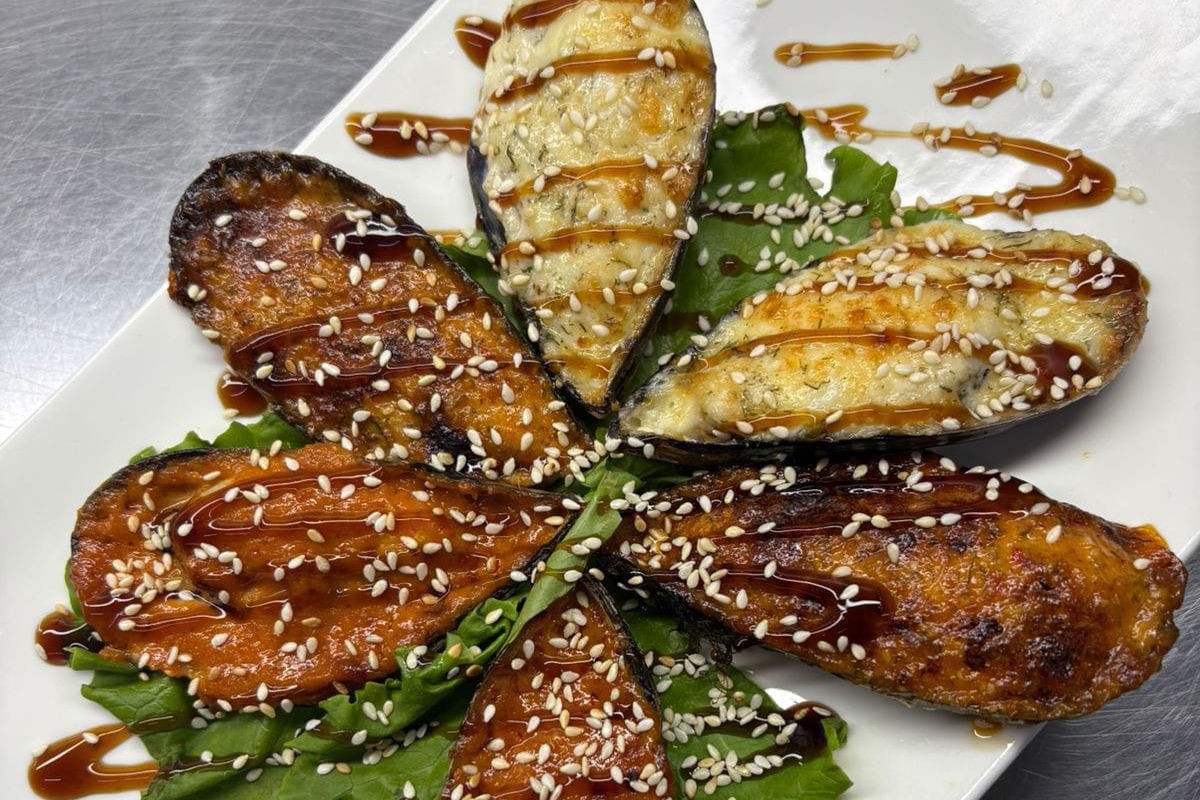 Гигант мидии в сырном соусе